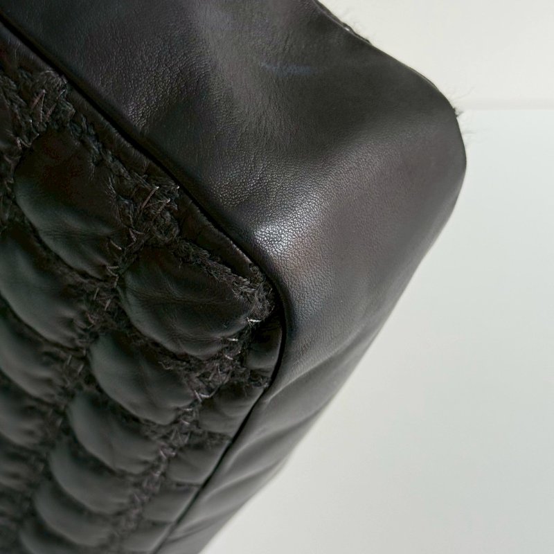 95新🖤 保卡款 Chanel 香奈兒 菱格紋黑色銀釦-8