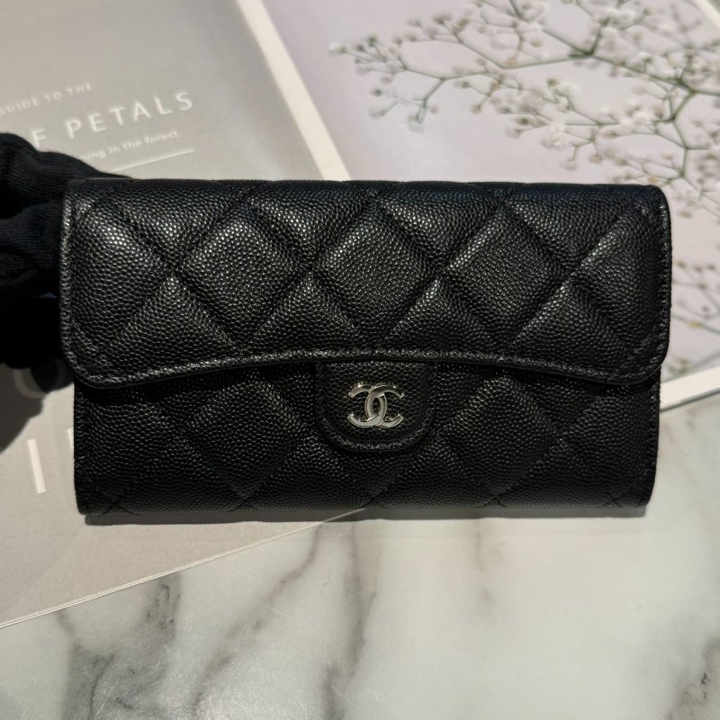 香奈兒 經典黑銀中夾-1