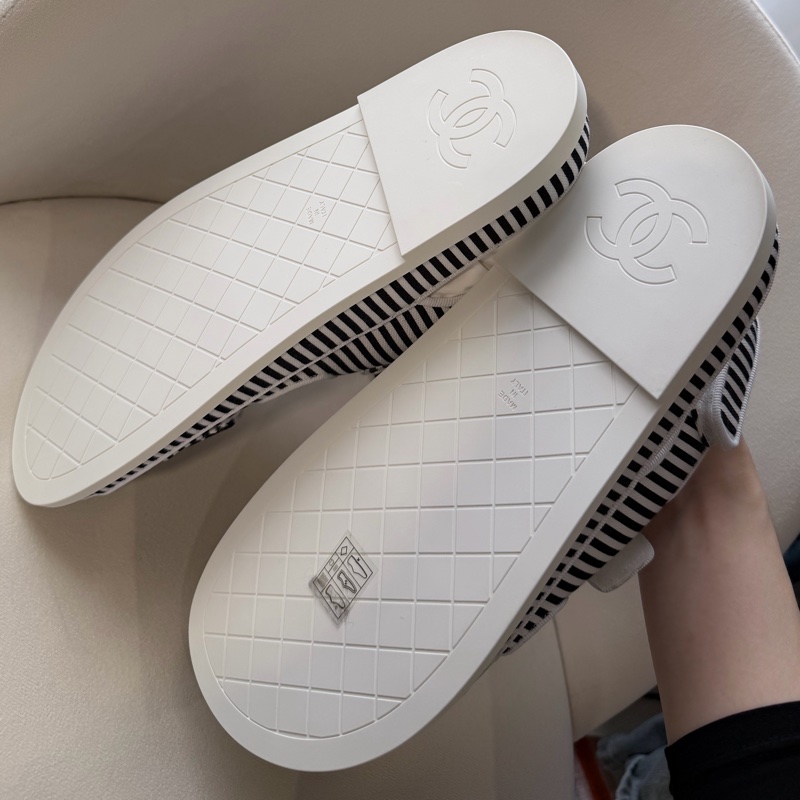 Chanel 經典涼鞋/黑白條紋 魔鬼氈 ⭐️全新-8