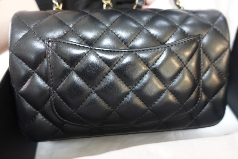 Chanel CF20 口蓋包大Mini 羊皮黑淡金扣 晶片款大全配98新-14