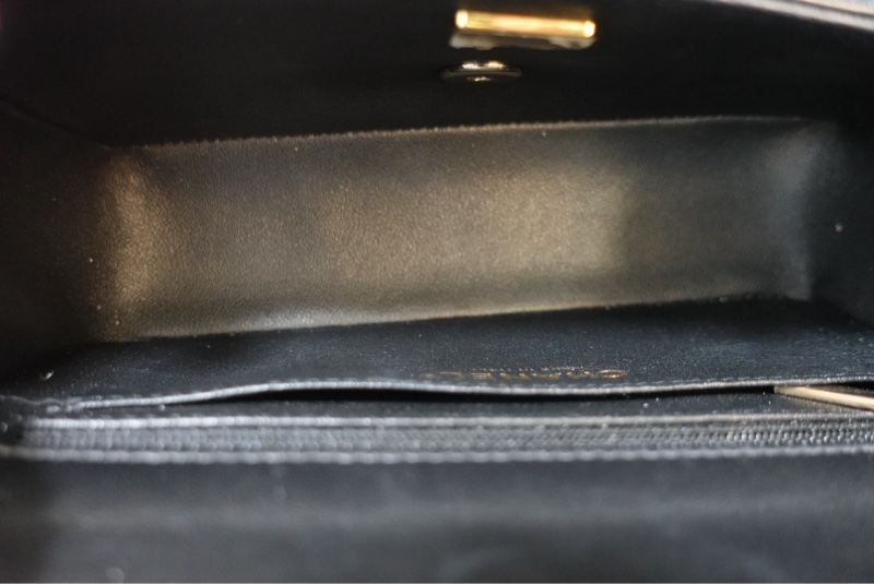 Chanel CF20 口蓋包大Mini 羊皮黑淡金扣 晶片款大全配98新-19