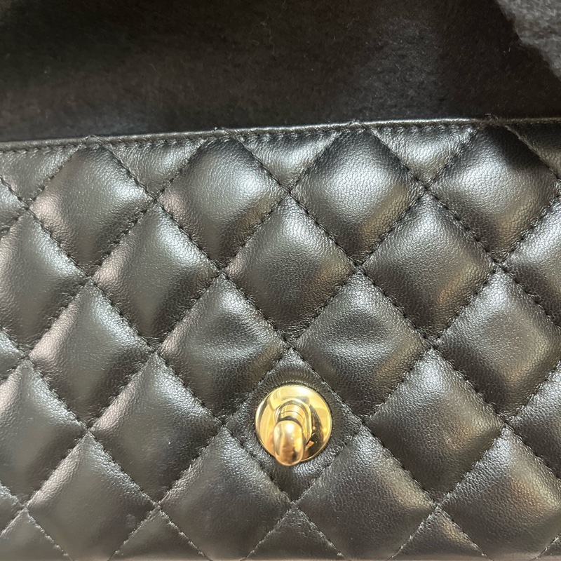 Chanel CF20 口蓋包大Mini 羊皮黑淡金扣 晶片款大全配98新-26
