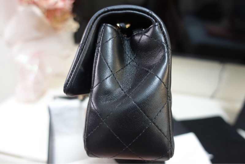 Chanel CF20 口蓋包大Mini 羊皮黑淡金扣 晶片款大全配98新-3