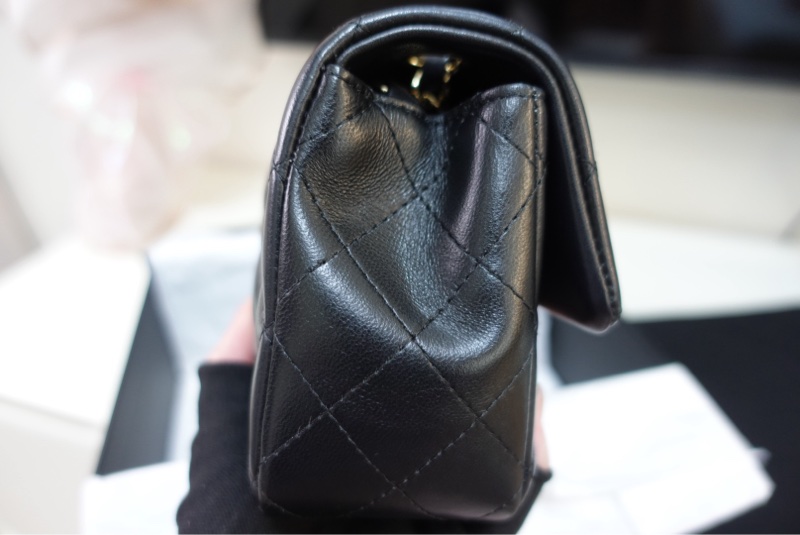 Chanel CF20 口蓋包大Mini 羊皮黑淡金扣 晶片款大全配98新-4