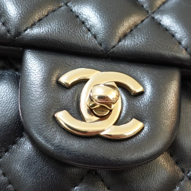 Chanel CF20 口蓋包大Mini 羊皮黑淡金扣 晶片款大全配 二手98新（專櫃價185600）-10