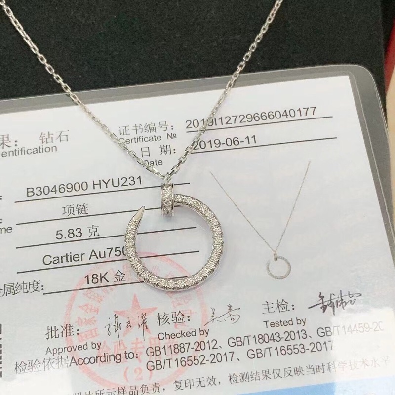 Cartier卡地亞Love釘子白金滿鑽項鍊，2019年購入-1