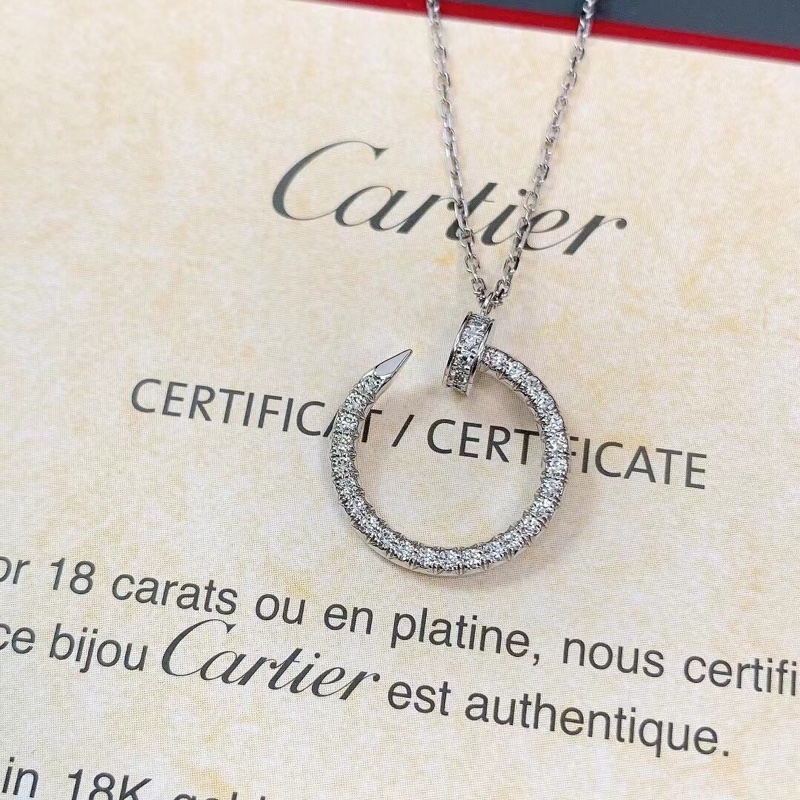 Cartier卡地亞Love釘子白金滿鑽項鍊，2019年購入-3