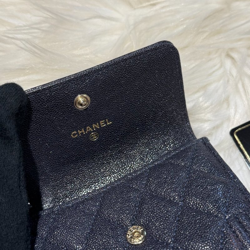 香奈兒 boy卡包金釦深藍-3