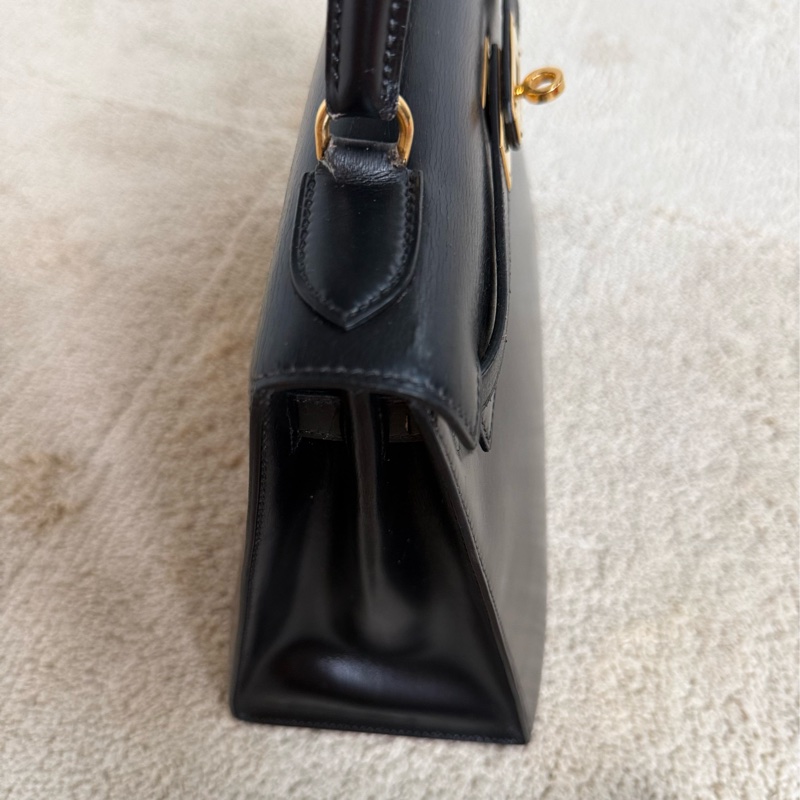 愛馬仕凱莉包 Kelly 28 黑金 box 配件全-8