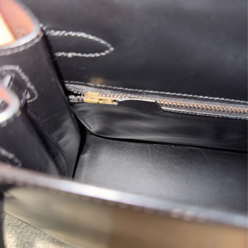 愛馬仕凱莉包 Kelly 28 黑金 box 配件全-18