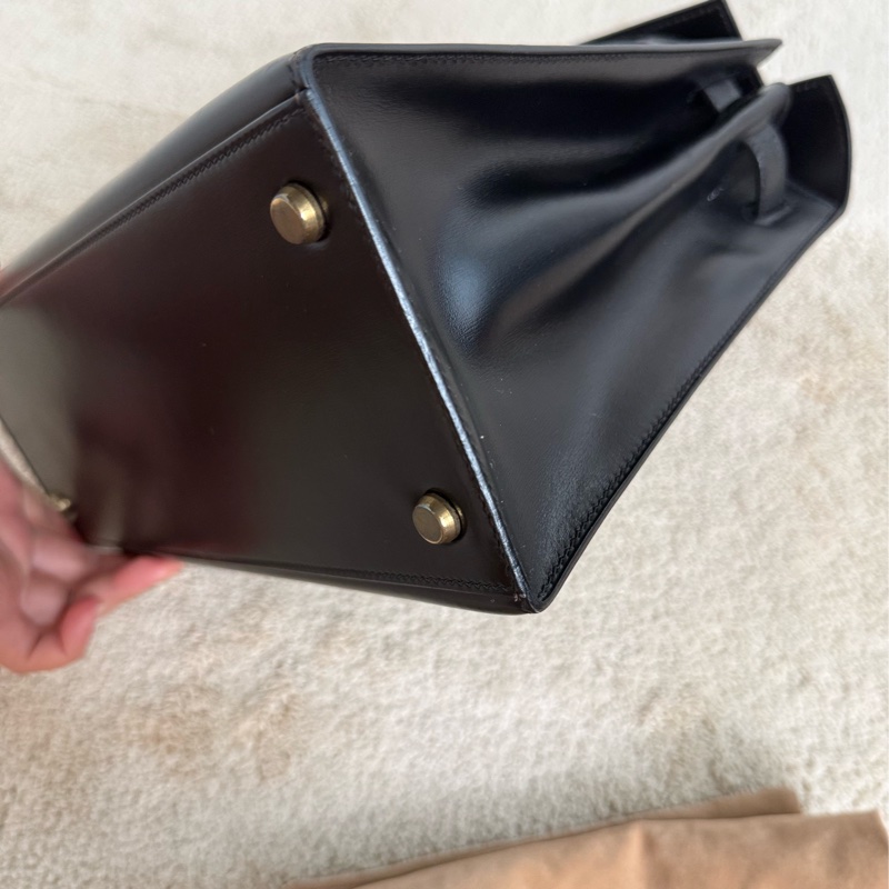 愛馬仕凱莉包 Kelly 28 黑金 box 配件全-23