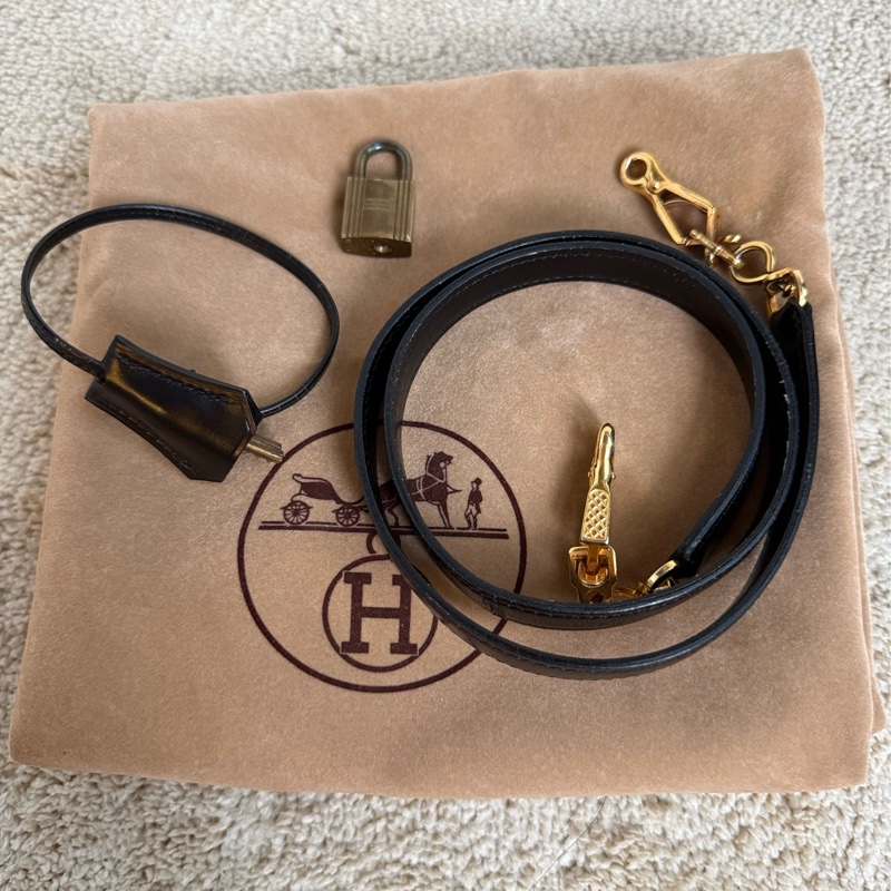 愛馬仕凱莉包 Kelly 28 黑金 box 配件全-28