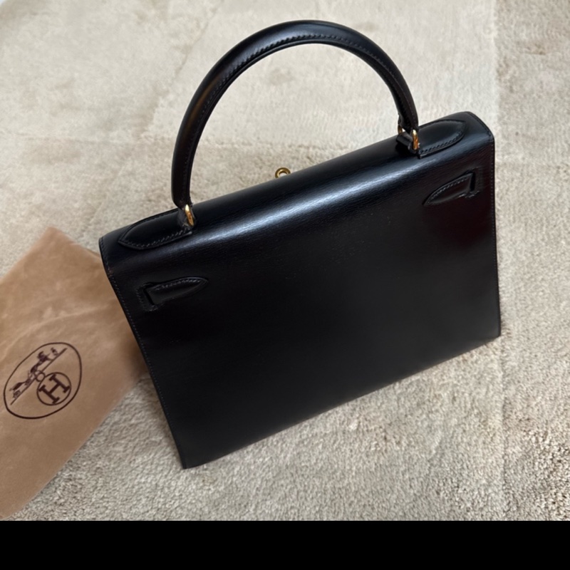 愛馬仕凱莉包 Kelly 28 黑金 box 配件全-1