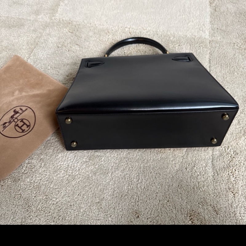 愛馬仕凱莉包 Kelly 28 黑金 box 配件全-2