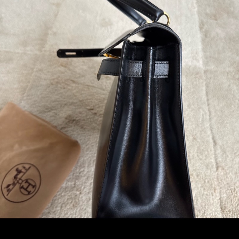 愛馬仕凱莉包 Kelly 28 黑金 box 配件全-3