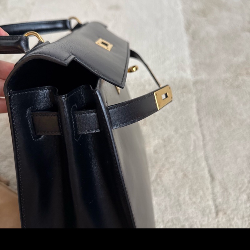 愛馬仕凱莉包 Kelly 28 黑金 box 配件全-4