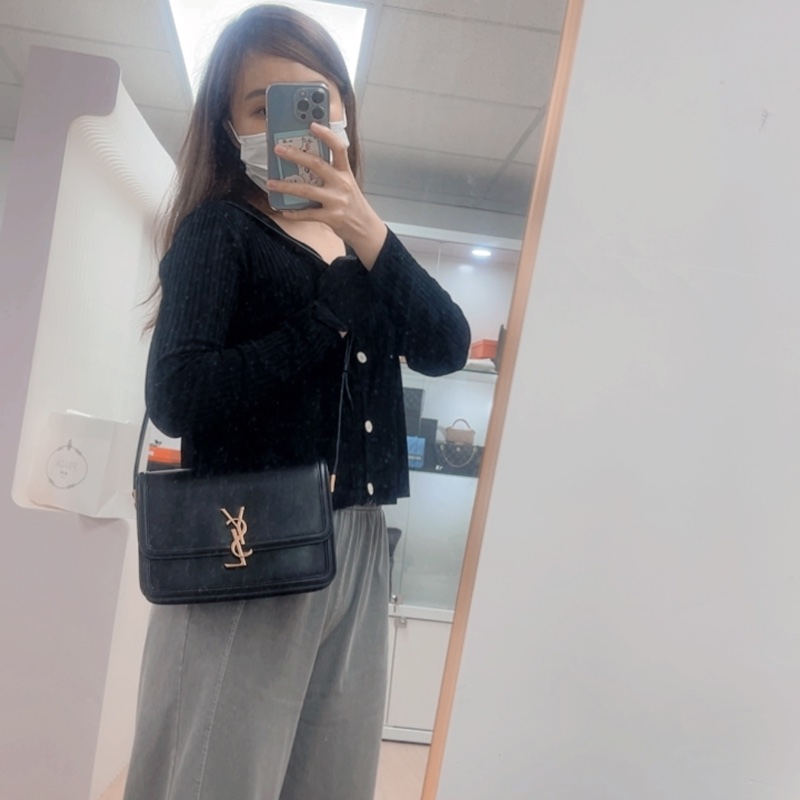 YSL solferino box 黑金豆腐包/郵差包-14