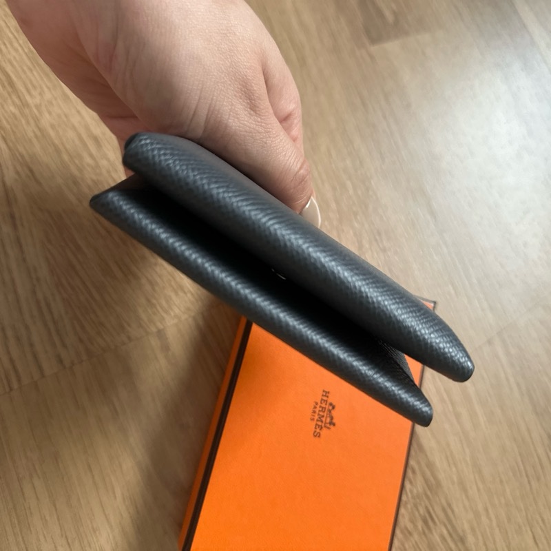 Hermès Calvi Duo 雙層卡夾(Epsom)馬爾他藍-3
