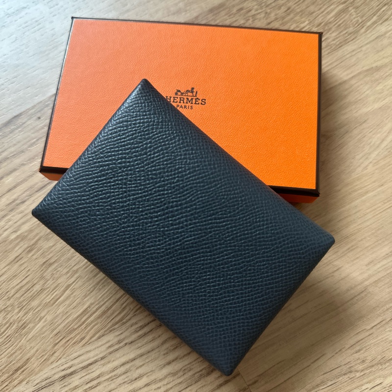 Hermès Calvi Duo 雙層卡夾(Epsom)馬爾他藍-6