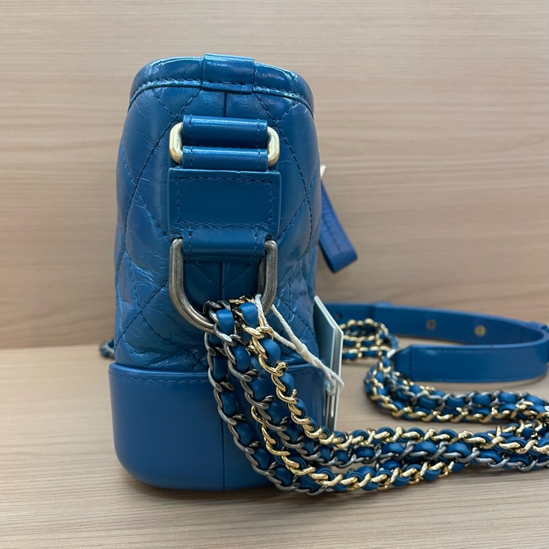 NO:D32 CHANEL香奈儿 流浪包 菱格金銀链 羊皮手提单肩斜挎包 小号 2019年 28開 有卡 有塵袋 無盒子-2