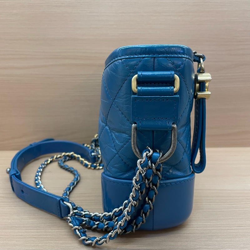 NO:D32 CHANEL香奈儿 流浪包 菱格金銀链 羊皮手提单肩斜挎包 小号 2019年 28開 有卡 有塵袋 無盒子-3