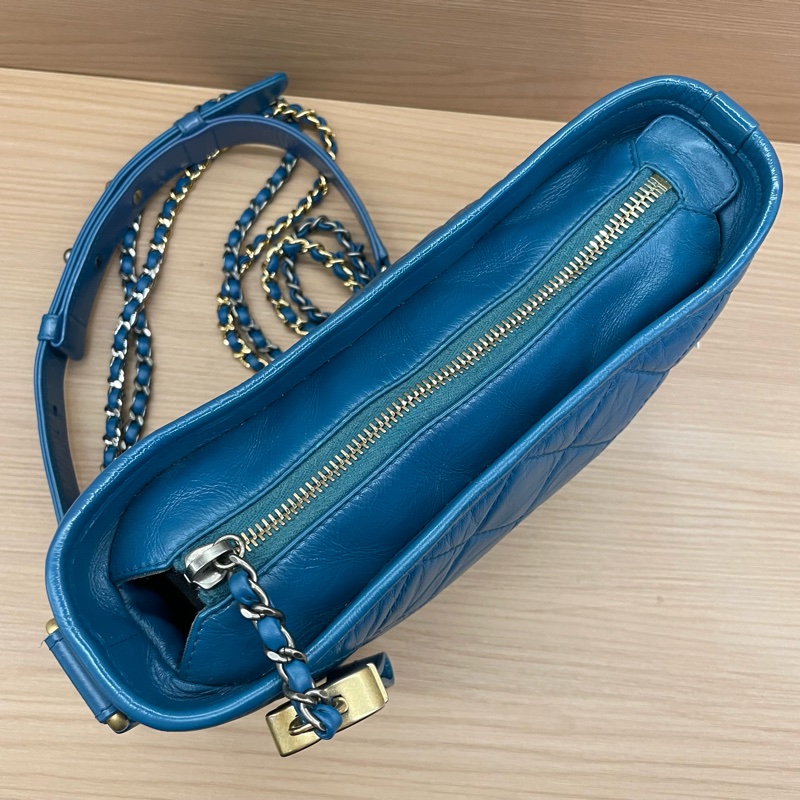 NO:D32 CHANEL香奈儿 流浪包 菱格金銀链 羊皮手提单肩斜挎包 小号 2019年 28開 有卡 有塵袋 無盒子-7