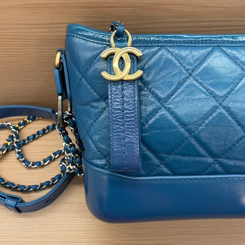 NO:D32 CHANEL香奈儿 流浪包 菱格金銀链 羊皮手提单肩斜挎包 小号 2019年 28開 有卡 有塵袋 無盒子-8