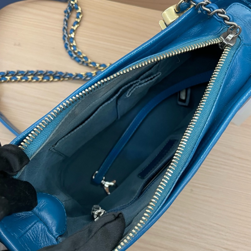 NO:D32 CHANEL香奈儿 流浪包 菱格金銀链 羊皮手提单肩斜挎包 小号 2019年 28開 有卡 有塵袋 無盒子-10