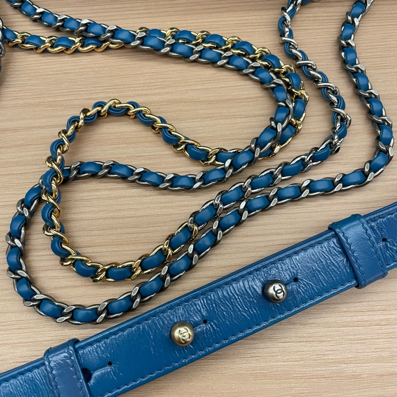 NO:D32 CHANEL香奈儿 流浪包 菱格金銀链 羊皮手提单肩斜挎包 小号 2019年 28開 有卡 有塵袋 無盒子-12