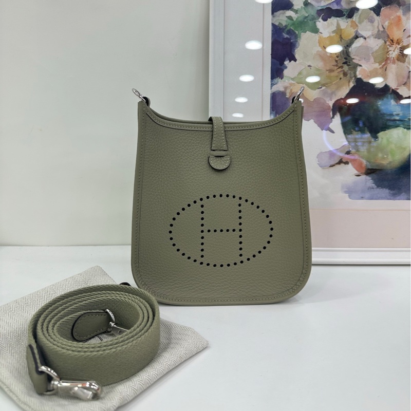 Hermes mini evelyne 鼠尾草綠銀扣全新k 有購證-1