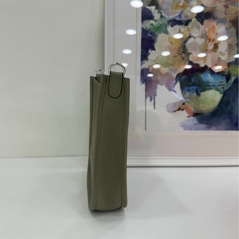 Hermes mini evelyne 鼠尾草綠銀扣全新k 有購證-5