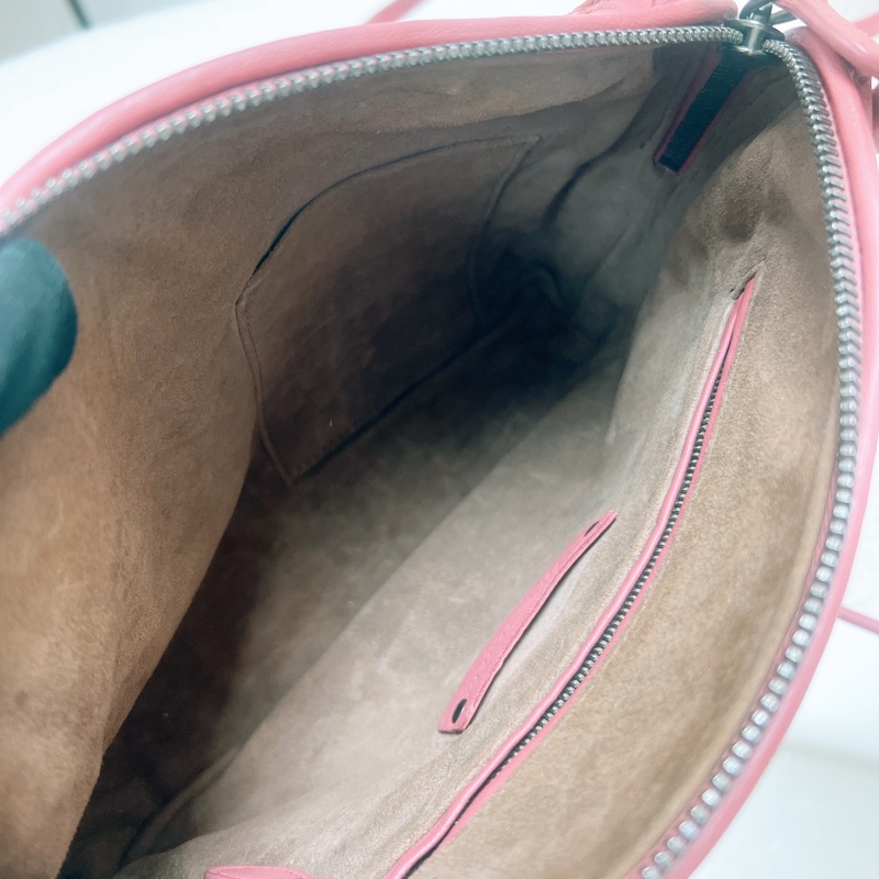 Bv cassette 粉色編織格斜挎包-13