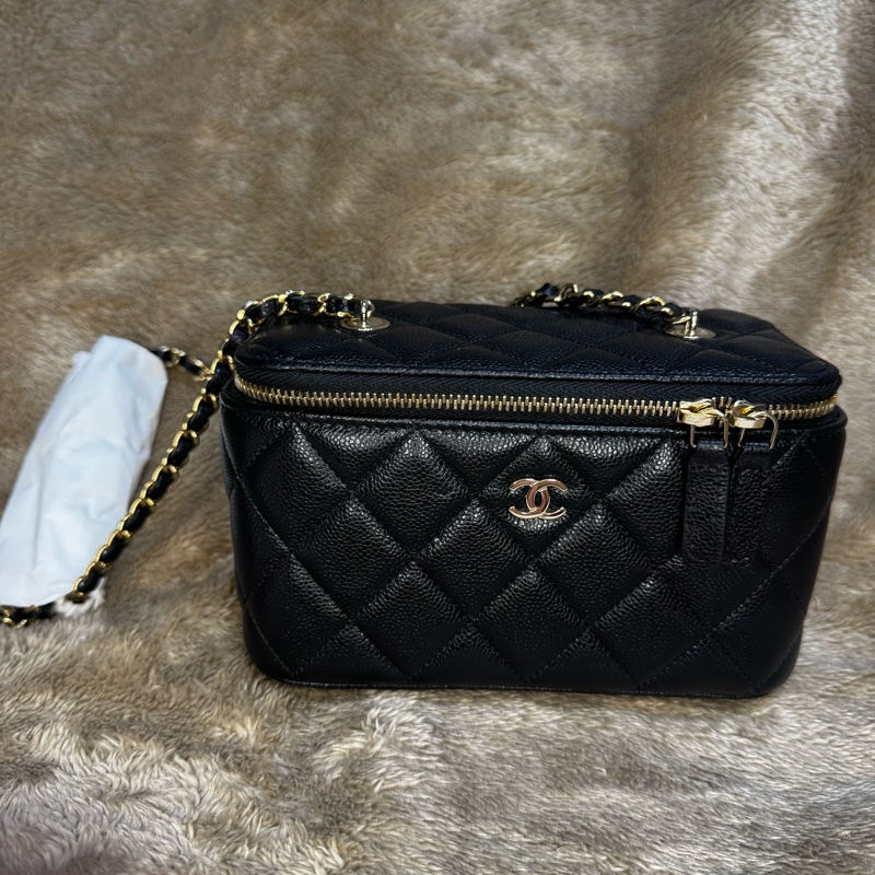 CHANEL 荔枝皮黑色長盒子-0