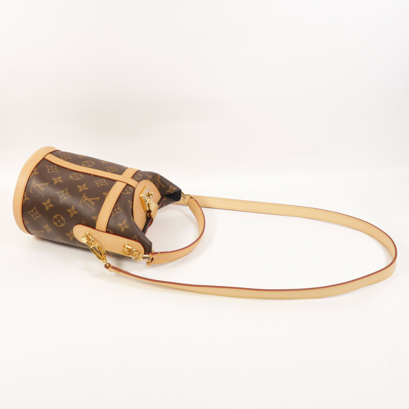 LOUIS VUITTON Monogram Duffle金扣手挽肩背兩用袋棕色-7