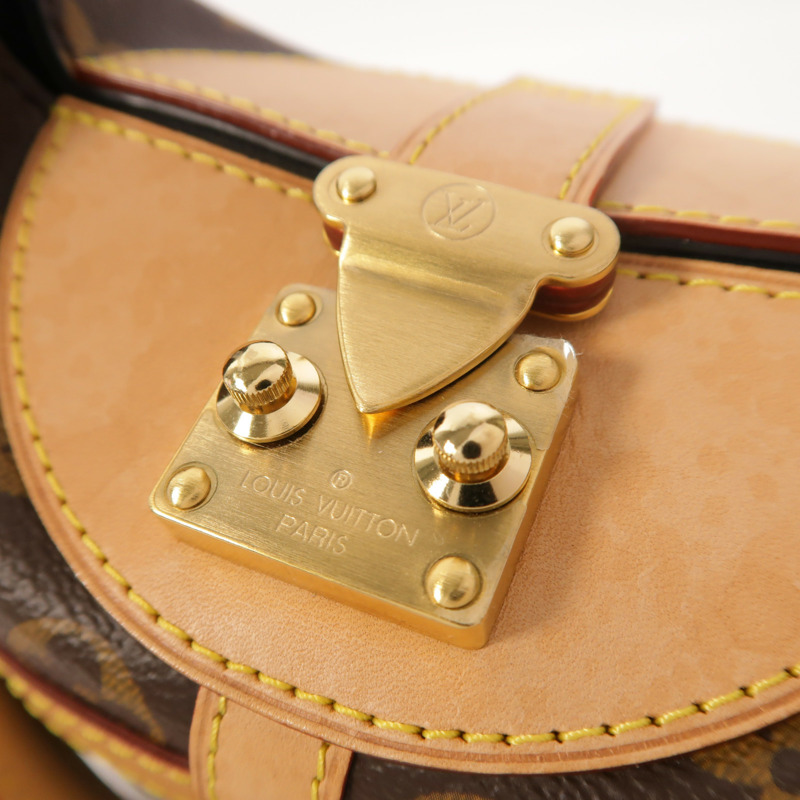 LOUIS VUITTON Monogram Duffle金扣手挽肩背兩用袋棕色-9