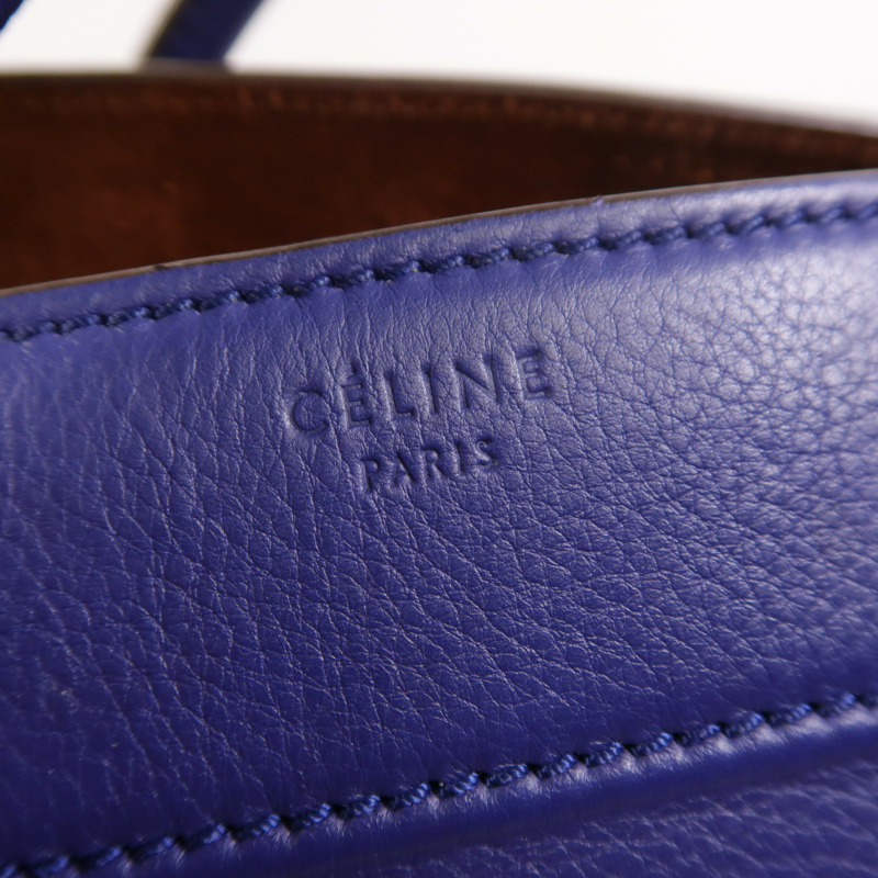 CELINE 牛皮皮革Phantom銀扣手挽袋-5