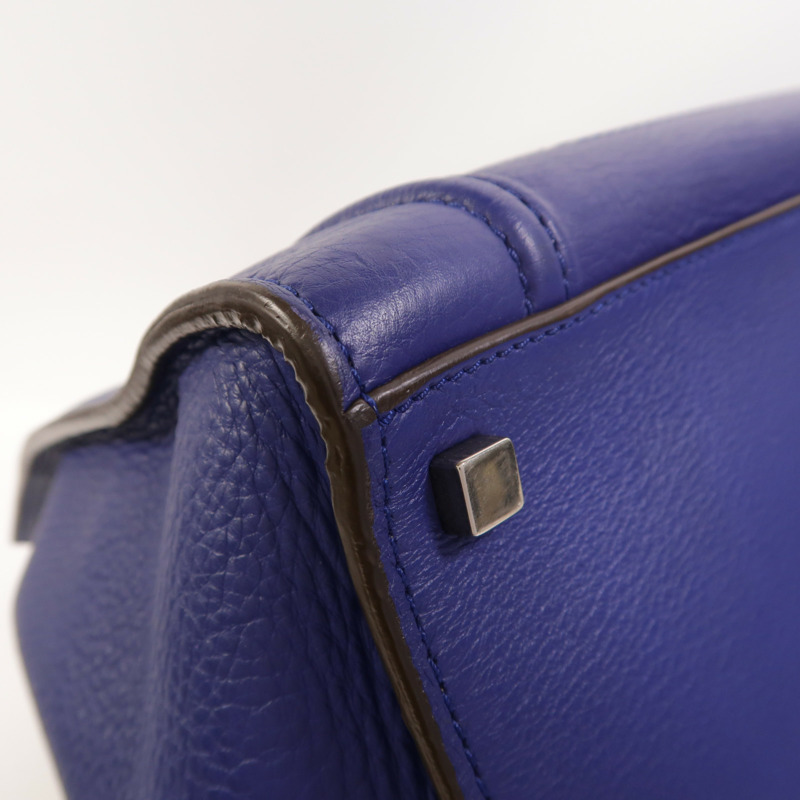 CELINE 牛皮皮革Phantom銀扣手挽袋-9