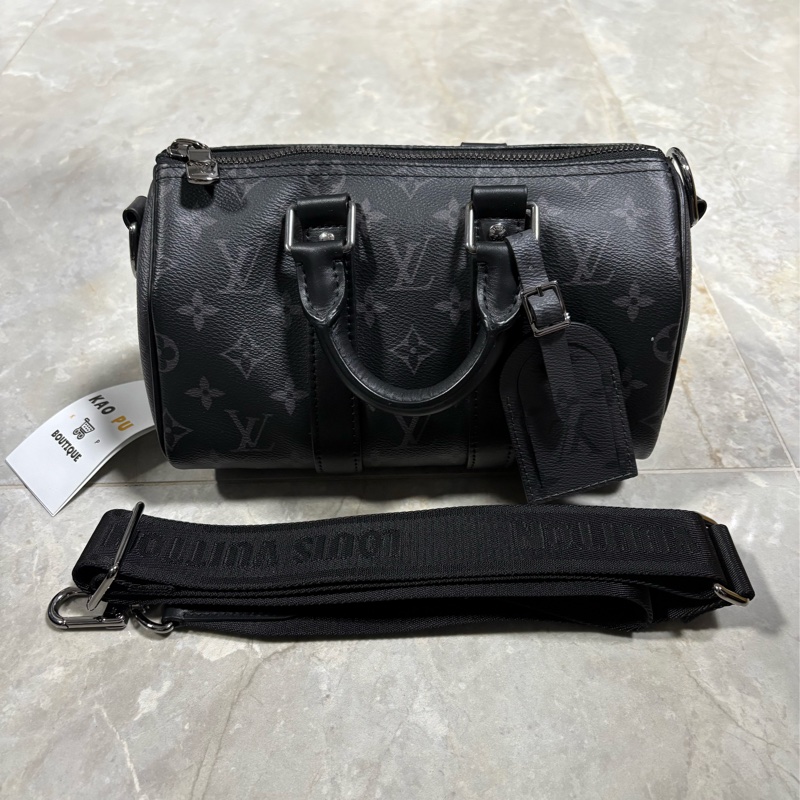 Louis Vuitton 黑老花Keepall25 單肩包 M46271-0