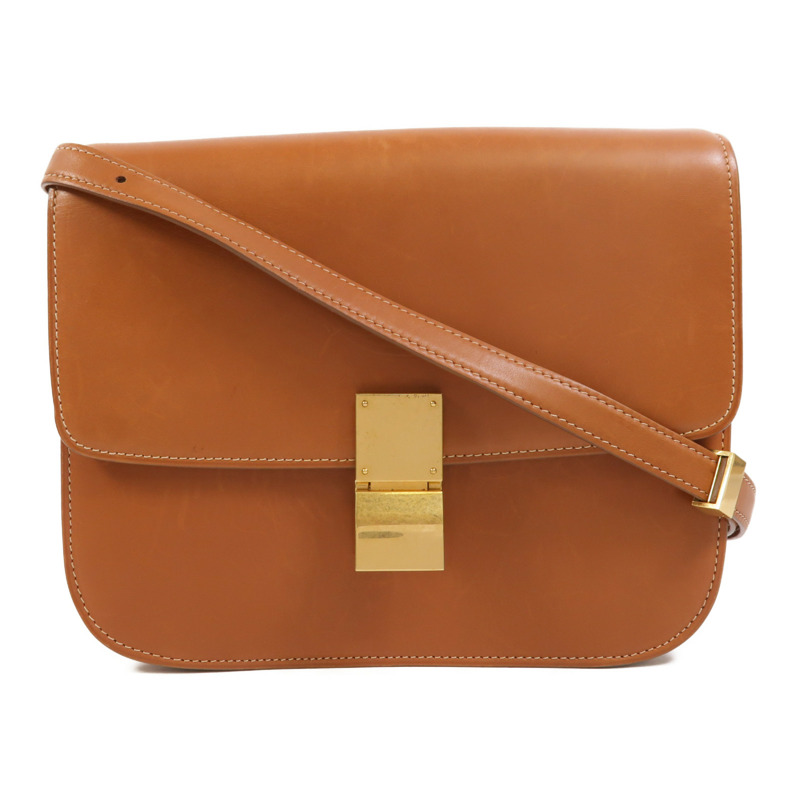 CELINE Box Calf皮革Classic Box Medium金扣肩背袋-0