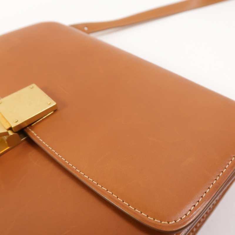 CELINE Box Calf皮革Classic Box Medium金扣肩背袋-15