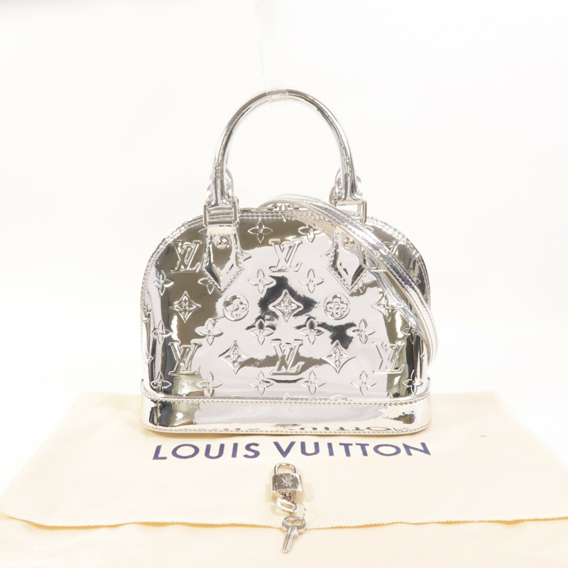 LOUIS VUITTON 塗層帆布Alma BB銀扣手挽肩背兩用袋-8