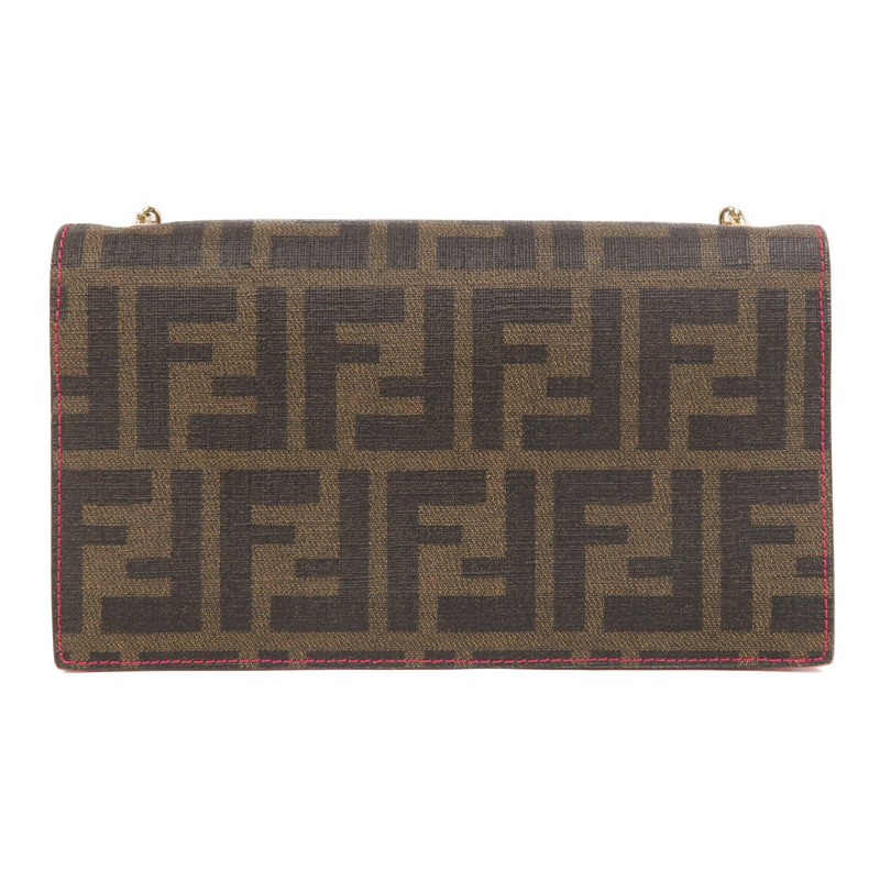 FENDI 塗層帆布Wallet On Chain金扣鏈帶肩背袋-1