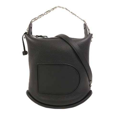 Delvaux 牛皮皮革Pin Twist銀扣手挽肩背兩用袋