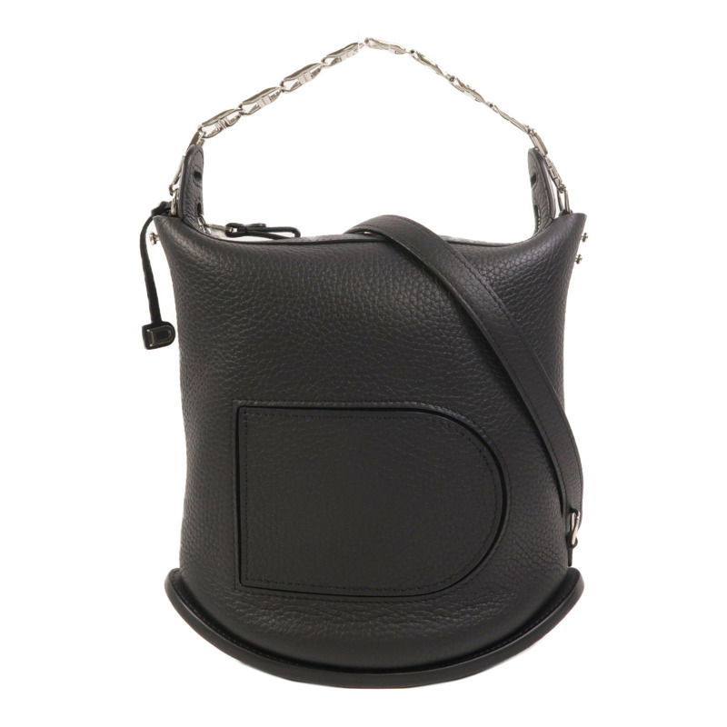 Delvaux 牛皮皮革Pin Twist銀扣手挽肩背兩用袋-0