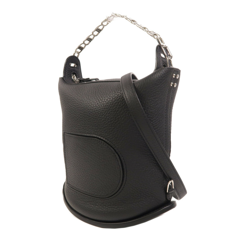 Delvaux 牛皮皮革Pin Twist銀扣手挽肩背兩用袋-2