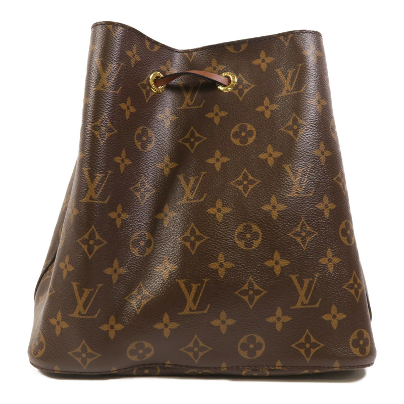 LOUIS VUITTON Monogram NeoNoe MM金扣肩背袋棕色-1