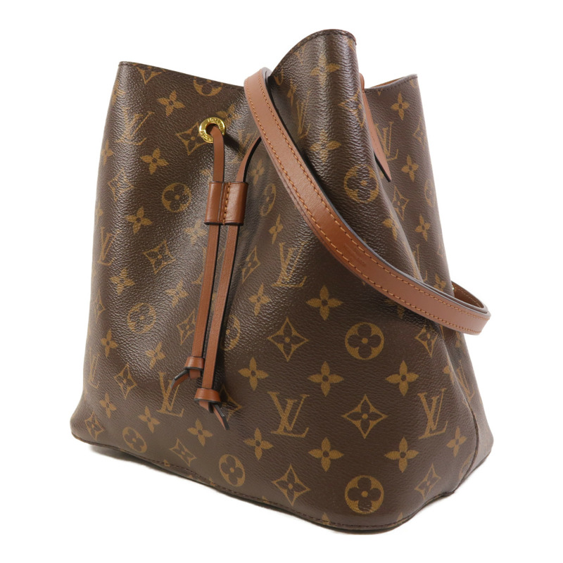 LOUIS VUITTON Monogram NeoNoe MM金扣肩背袋棕色-2