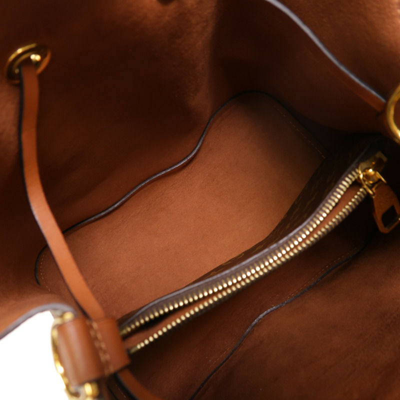 LOUIS VUITTON Monogram NeoNoe MM金扣肩背袋棕色-4