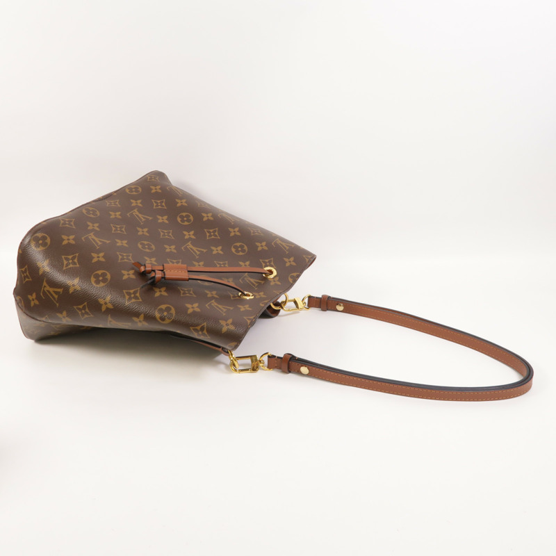 LOUIS VUITTON Monogram NeoNoe MM金扣肩背袋棕色-7