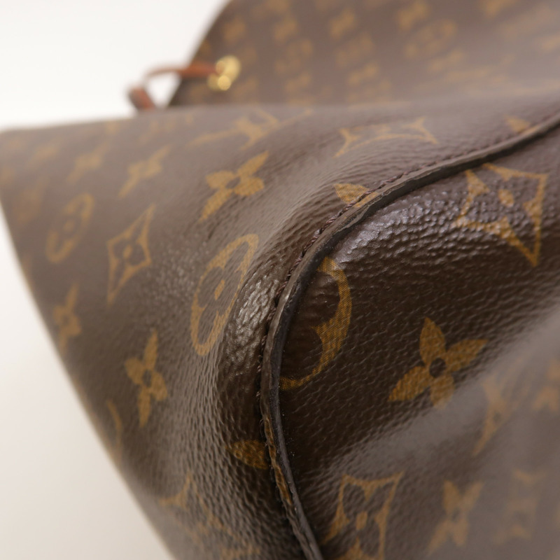 LOUIS VUITTON Monogram NeoNoe MM金扣肩背袋棕色-9